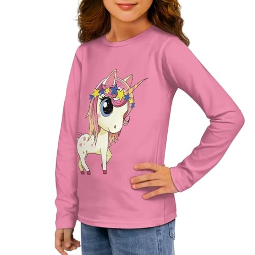 Image of Long Sleeve Shirts for Girls Casual Crewneck Tops Fall Winter Outfits for 3-16 Years Old