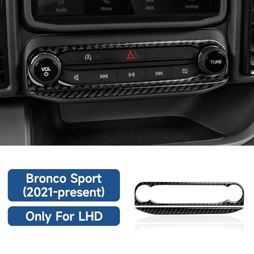 Image of Youtaiche Car Carbon Fiber Center Console Volume Control Panel Interior Trim Cover for Ford Bronco Sport 2021 2022 2023 2024 Accessories