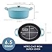 Rachael Ray NITRO Cast Iron Dutch Oven, 6.5 Quart, Agave Blue