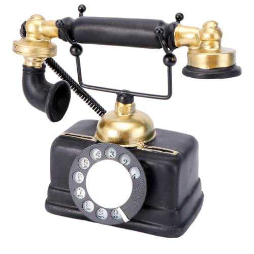 Teléfono vintage de resina con acabado retro artesanal para alta decoración de despachos y bares
