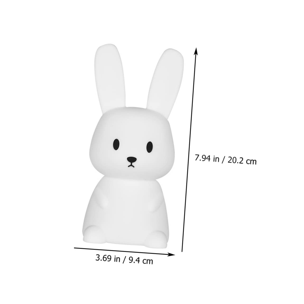 1pc Rabbit Pat Light Luz de mesa LED Luz nocturna LED Lámpara de mesa táctil Luz nocturna de dibujos animados Luces con sensor táctil Luz de conejo de silicona Batería incorporada Luz nocturna Pat bla