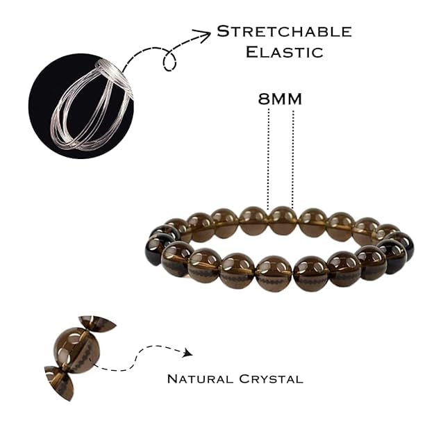 Image of Certified Crystal Bracelet | 8mm Beads | Stretchable Healing Bracelet | Bracelets for Men and Women |