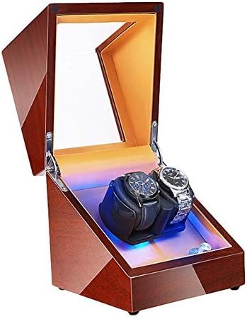 FENOKD Mechanical Watch Shaker Automatic Watch Winder Super Quiet Motor LED Backlight AC Adapter and Battery Powered Piano Paint Exterior Soft Watch Pillow