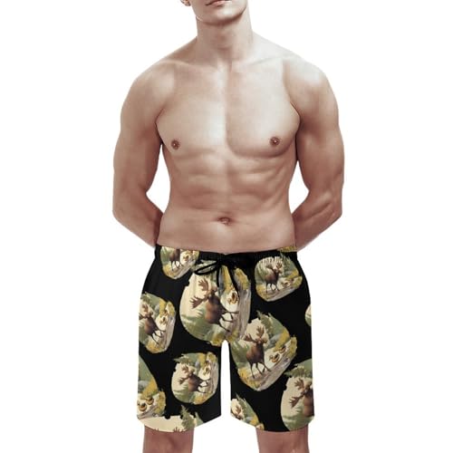 Duck Moose Men's Swim Trunks Quick Dry Board Shorts Hawaiian Beach Shorts With Pocket3