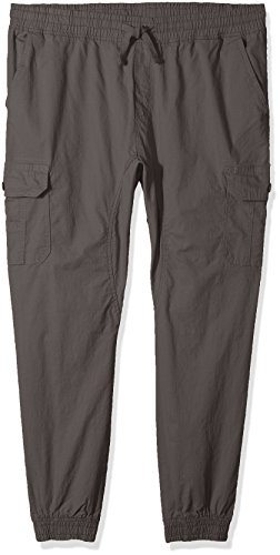 Southpole Men's Jogger Pants Washed Ripstop Fabric with Cargo Pockets, New Dark Grey Stretch, X-Large