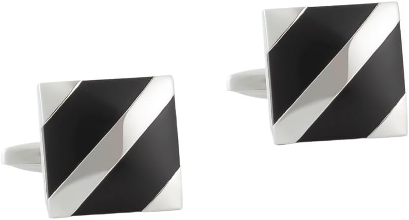 Square Accessory Enamelled Metal Cufflinks French Cufflinks for Men