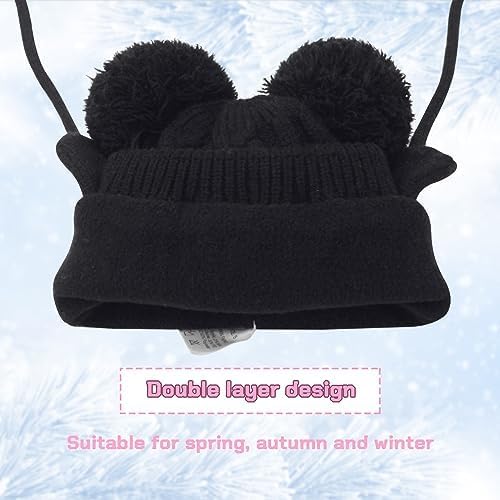 Image of Unisex Toddler Winter Hat Monkey Caps - Fleece Lined Baby Hat with Scarf Earflap Hood - Skull Caps for Kids