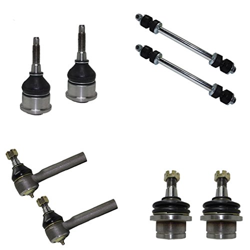 Detroit Axle - New 8-Piece Front Suspension Kit - 2 Upper Ball Joints, 2 Lower Ball Joints, 2 Front Sway Bar End Links, and 2 Outer Tie Rod Ends- fits 4-Door Models ONLY