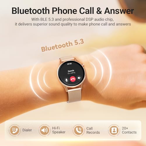 Image of Fitpolo Smart Watch for Women,1.3 inch AMOLED Touchscreen Fitness Tracker, Make /Answer Calls, Heart Rate SpO2 Monitor,IP68 Waterproof,Sleep Activity Tracking Smartwatch for Android Phones iPhone (Bronze)