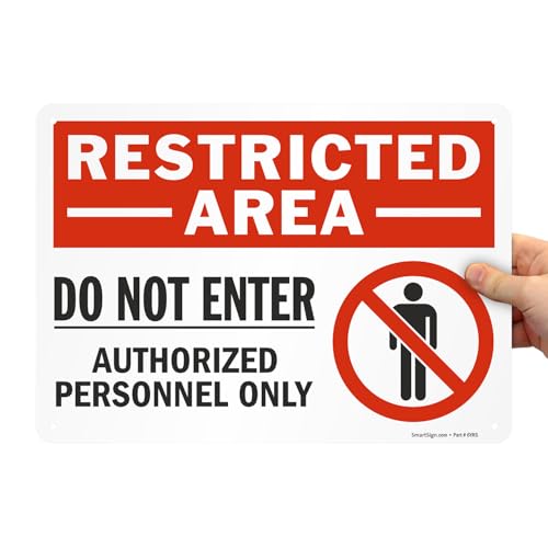 Smartsign S-0915-AL-14 10 X 14 Inch "Restricted Area - Do Not Enter, Authorized Personnel Only" Osha Metal Sign thumb #1