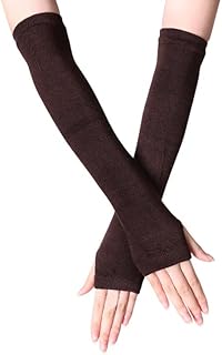 1 par de guantes sin dedos para niña, estilo simple, cómodos, de punto, para tejer manualidades, fundas de brazo para niñas, para uso al aire libre, color negro