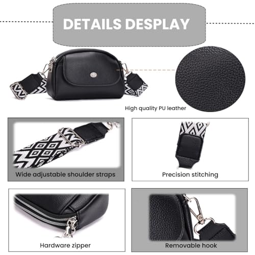 Crossbody Bags for Women, Vegan Leather Crossbody Purses with Wide Strap3