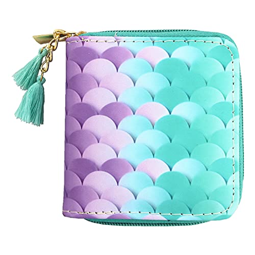 MayeBridge Cute Unicorn Purse Unicorn Zipper Wallet Long Clutch Bag PU Leather Purse For Girls Women (Mermaid 1207A)