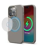 【elago】 iPhone15ProMax 対応 ケース MagSafe 対応 シリコン 耐衝撃ケース 手触り サラサラ 傷 指紋 防止 耐衝撃 マグセーフ スマホケース [ Apple iPhone15 ProMax アイフォン15 プロマックス 対応 携帯ケース ] iPhone15ProMaxケース MagSafe SOFT SILICONE CASE ミディアムグレー