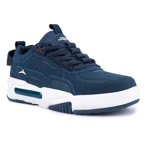 JQR Signature Men's Casual Sneaker Shoes Synthetic Lace up Design Soft Cushioned Memory Foam Insole Extra Grip Anti Skid Comfortable Lightweight Durable for Gym, Workout, Walking, Jogging & Everyday