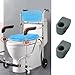 DeaHea 2 Pack Bedside Commode Chair Cross Clamps Replacement Portable Toilet Folding Frame Clamp Mount Bracket for Folding Steel Bedside Commodes Raised Toilet Seat with Handles 1 Inch Tube