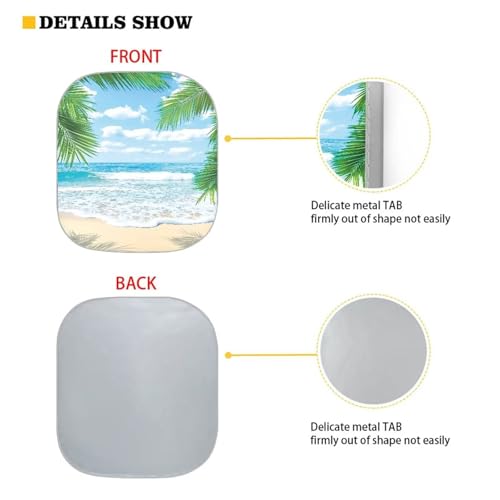 Image of Summer Beach Windshield Sun Shade Foldable 2-Piece Car Windshield Sunshades Reflect UV Sun Heat Protector Removable Automotive Accessories for Car Truck SUV