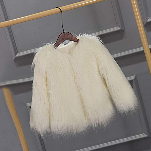 Little Girls Windproof Coat Warm Fuzzy Open Front Cardigan Winter Vintage Thick Party Outerwear Jackets 2-8 Years3