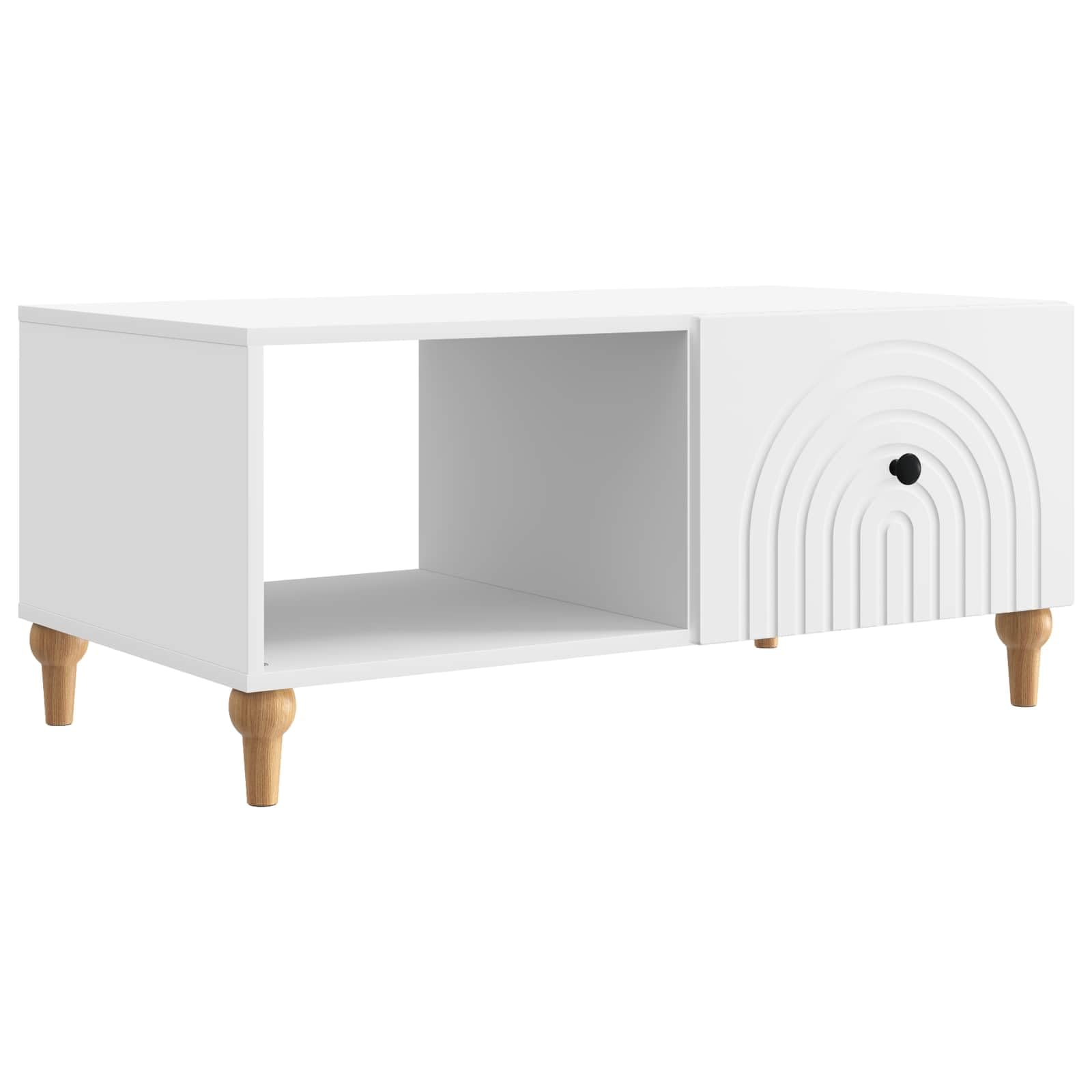 Table d'appoint pour canapé en bois blanc pour un salon cocooning et moderne