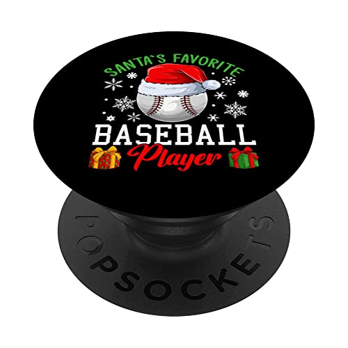 Baseball Christmas - Jugador de béisbol favorito de Santa PopSockets PopGrip Intercambiable