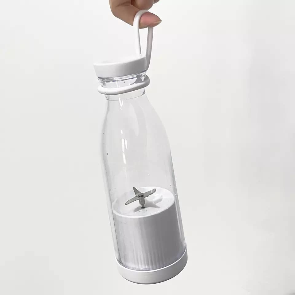 Overa Portable Electric USB Rechargeable Multifunctional 6 Blade Juicer Blender Milkshake Smoothie Maker Mixer Bottle with A Handle & Anti-skid Buttom for Fruits & Vegetables (White)-picture-24