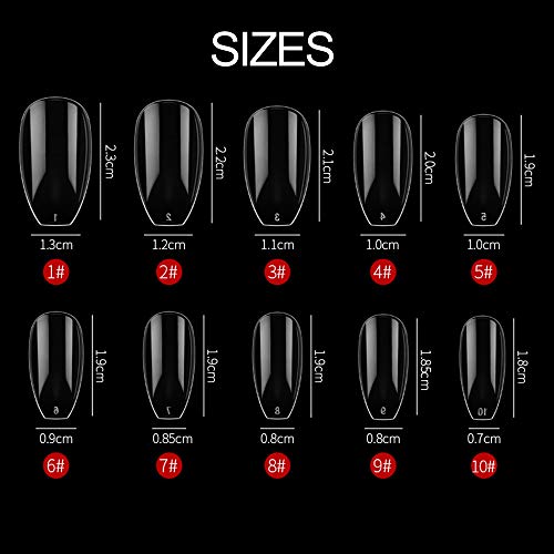 Andoer 500 unidades/conjunto Sistema de unhas com pontas de unhas falsas para UV GEL Acrílico Nail A