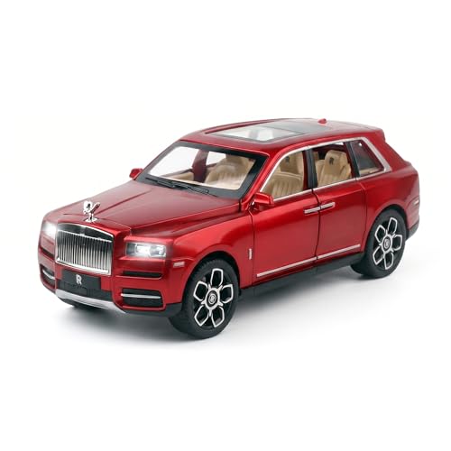 Image of Rolls-Royce Cullinan 1:24 Scale Die-Cast Car Model Red - Smoke Atomiser All Doors Open Sound Light Pull-Back Alloy Metal Luxury SUV Collectible