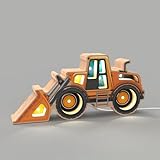 Letoiz Night Light for Kids, Wooden Loader with Led Night Light, Nursery Nightlight for Toddler Ages 3+ Boys and Girls, Cute Lamps for Birthday Gift, Christmas, New Year, Kids Room Decor, Bedroom