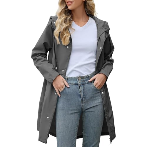 Cortavientos mujer impermeable y plegable con capucha para lluvia