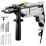 DEKOPRO 950W Bohrhammer Bohrmaschine mit 48.000 BPM, 13mm Metall Futter, 360° verstellbarer Griff und variablem Speed für Beton, Mauerwerk, Holz und Metalle