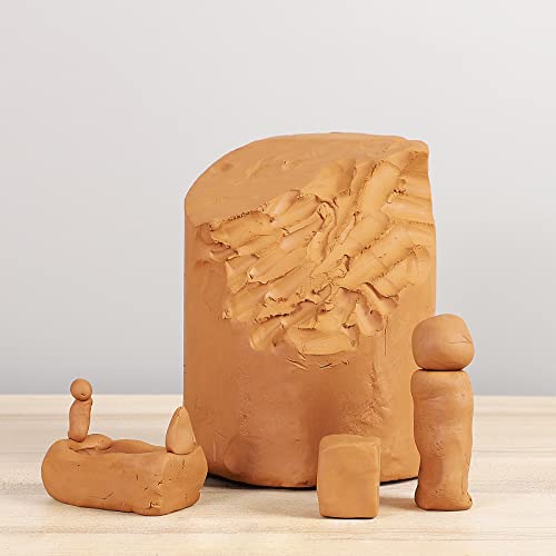 Image of Deouss 50 lbs Low Fire Pottery Clay - Terra Cotta, Cone 06. Earthware Potters Throwing Clay.Ideal for Wheel Throwing,Hand Building,Firing and More,Pottery Clay for Sculpting,Beginners and Advance