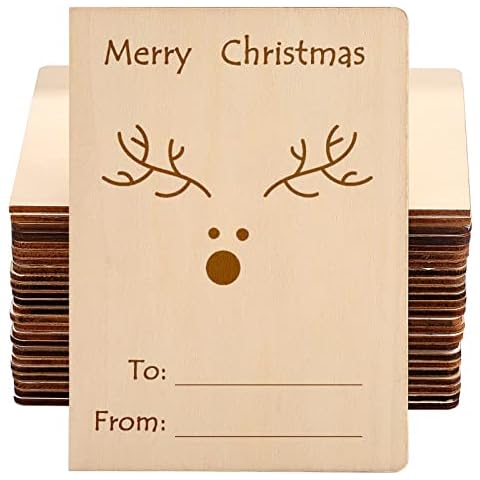 Custom Christmas Cards Personalized Christmas Card with Text and Photo Merry Christmas Customized Card for Wife Mum Son Daughter Grandma Husband Granddaughter Wooden Christmas Cards with Envelope Cover