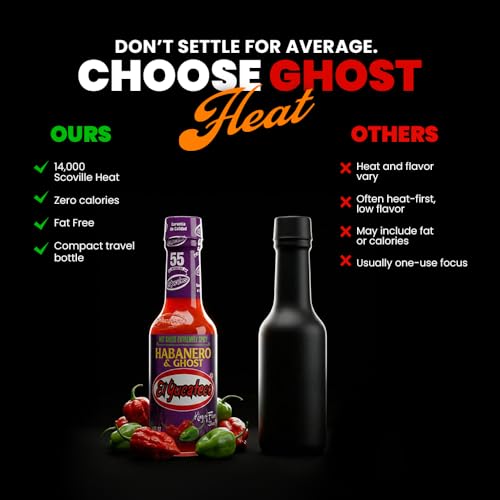 Image of El Yucateco Habanero & Ghost Hot Sauce, Extremely Spicy, Authentic Mexican Chili Sauce, 4 fl oz (Pack of 2)