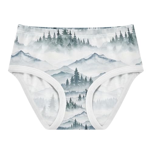 Underwear for Girls, Pine Trees Mountain Toddler Girl Panties, Cotton Girls Underwear, 2T–8 Years