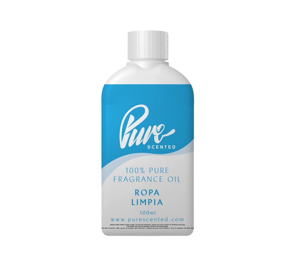 Pure Scented 100ml Fragrance Oil - Vegan & Cruelty-Free, for Candles, Soaps, Slime, Diffusers, Cosmetics, Wax Melts & DIY Crafts (1 x 100ml, Ropa Limpia)