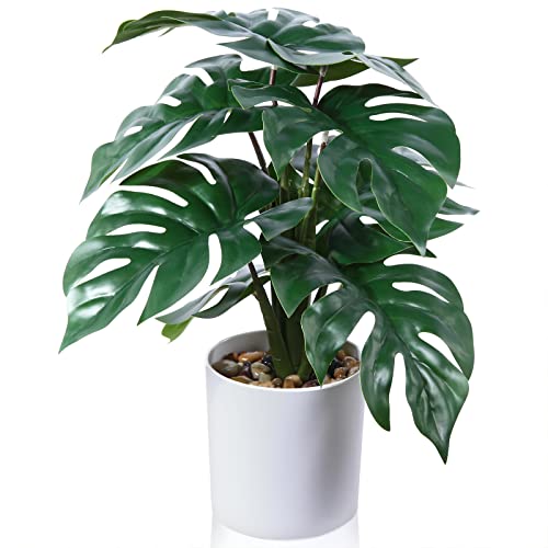 Kazeila Fake Monstera Plant Artificial Tropical Split Leaf Plant Faux Desk Plant For Indoor Decoration Perfect Housewarming Gift #TOP6