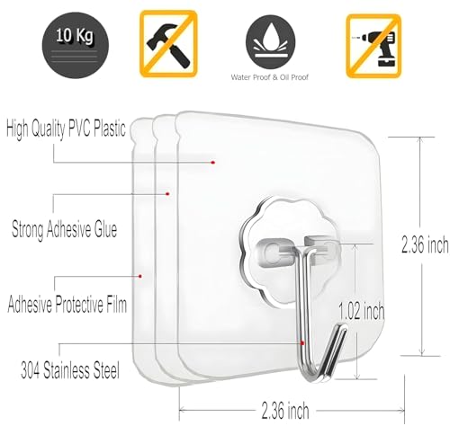 Image of Nibbler Wall Hooks for Hanging Strong Hook for Wall Hanging Without Drill Self Adhesive Hooks for Wall Heavy Duty Wall Stick Hook Wall Hanger Hook (Flower Hook, 5, Count)