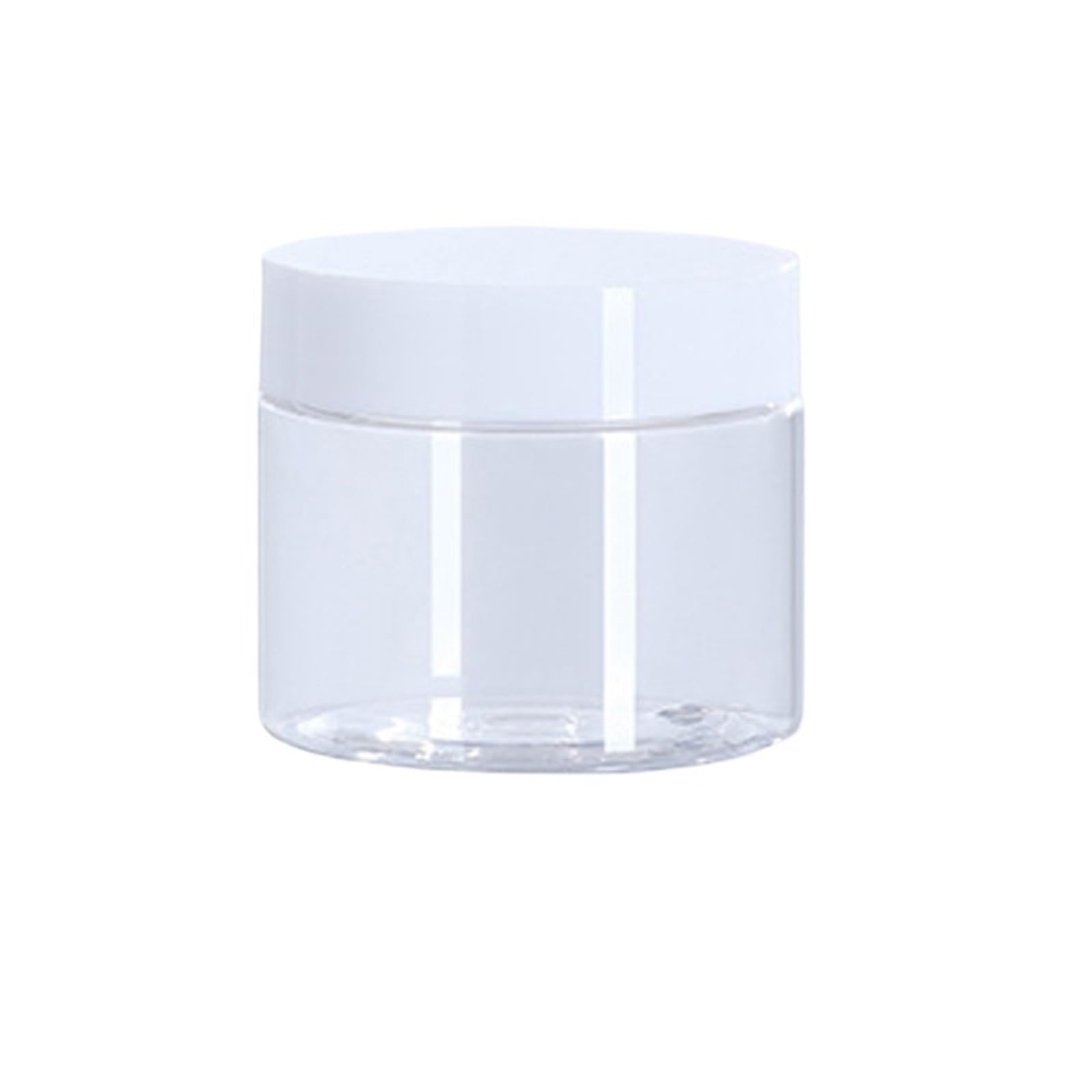 Face cream dispensing jar 5Pcs Transparent Empty Cosmetic Jar Refillable Travel Face Cream Makeup Container(50ml White)