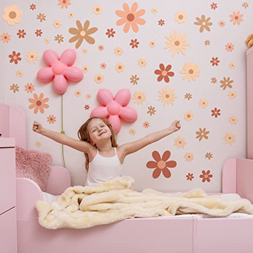 Kisston 90 Pieces Daisy Wall Decal Alphabet Vinyl Wall Decals Boho Wall Decal Daisy Stickers Boho Girls Groovy Floral Stickers For Kids Nursery Wall Art Bedroom Classroom (Classic,Daisy) #TOP6