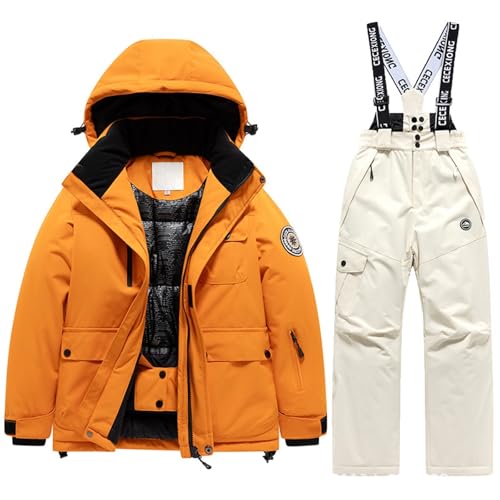 Combinaison de ski enfant 2 pièces avec veste imperméable et pantalon de neige classique