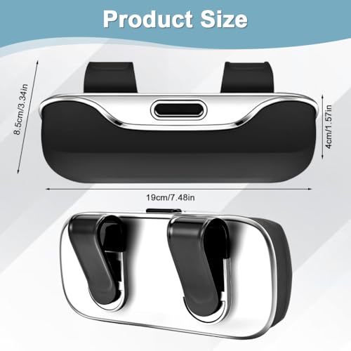 Image of Sunglasses Holder for Car, Enclosed Dust Proof Glasses Storage Case with Quick Release Button, Car Interior Organization, Black