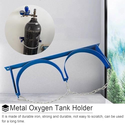 Support bouteille oxygène CO2 et rack mural propane avec chaîne de sécurité - 3