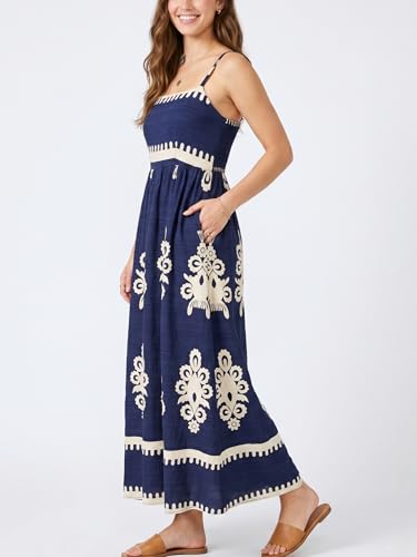 Image of Women's Classy Sleeveless Lemon Print Maxi RIC Rac Dress