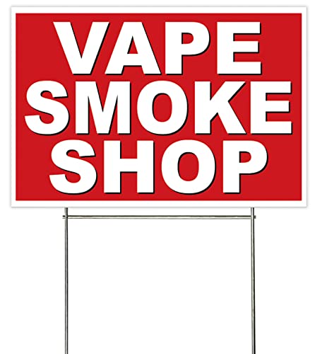 4Less Co 18x12 Inch Vape Smoke Shop Yard Sign with Stake rb1s