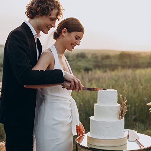 Rose Gold Wedding Cake Knife And Server Set, Crystal Champagne Flutes Glasses Engraved Mr & Mrs, Cake Cutting Set For Wedding, Bride And Groom Toasting Champagne Flutes, Engagement Gifts For Couple #TOP5