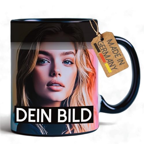 Personalisierte Magic Zaubertasse mit Foto & Text , selbst gestalten mit Bild – Farbwechseltasse, Thermobeschichtung, Keramik Tasse, Magic Mug - Geschenkidee Männer, Frauen, Jahrestag, Geburtstag