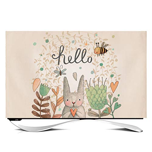 Monitor Hülle Bildschirm Hülle 24-65 Zoll LCD/LED/HD Display Staubschutz Hülle Kompatibel mit iMac, PC, Desktop Computer und TV(Color:Rabbit