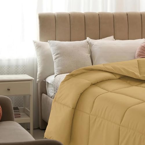 Image of Quilt for All Season 150 GSM Comforter Duvet /Ac Blanket Single Bed Soft Microfiber Lightweight (60 inch X 90 inch Inches) - Single Bed Comforter - Beige Color