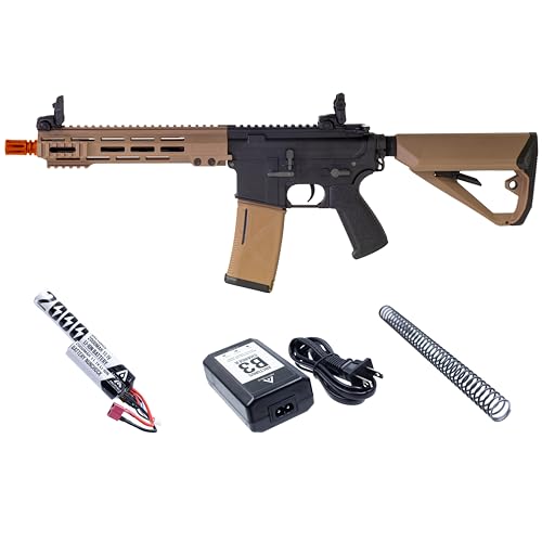 Arcturus Tactical Lwt Mk-I Cqb 10 Inch Polymer- Electric Full/Semi-Auto Airsoft Aeg Sport Starter Pack Black-Tan With Battery And Charger cover