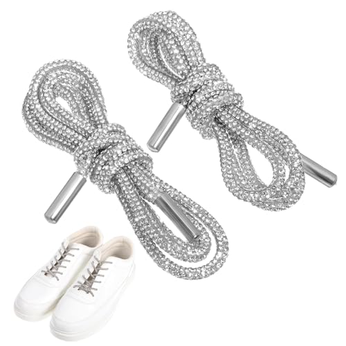 GALPADA 2 Piezas Cordones De Diamantes Puerta Cordones De Repuesto Botas Cordones Esteras Dobles Cordones Deportivos Cierre Diamantes De Imitación Botas Negras Cuerda De Algodón